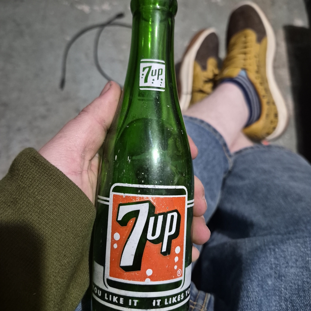 1956 7up You Like It, It Likes You 7 FL. Oz. Green Glass Bottle